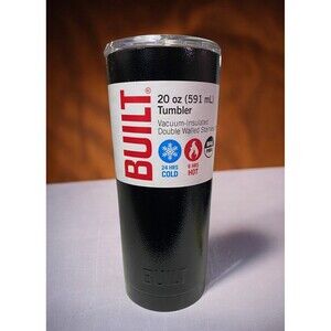 Built Double Wall Stainless Steel Vacuum Insulated Tumbler Black 20oz New